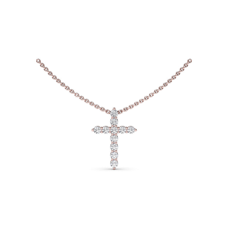 Fana Diamond Prong Cross Necklace