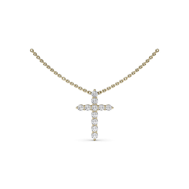 Fana Diamond Prong Cross Necklace