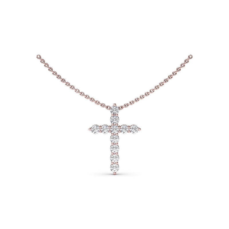 Fana Diamond Prong Cross Necklace