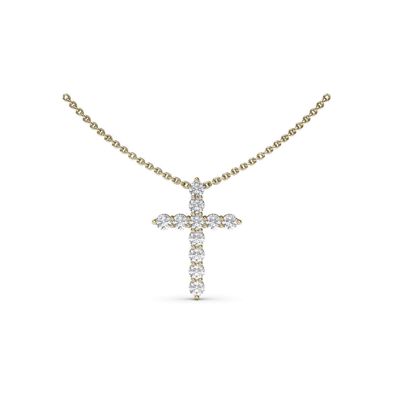 Fana Diamond Prong Cross Necklace