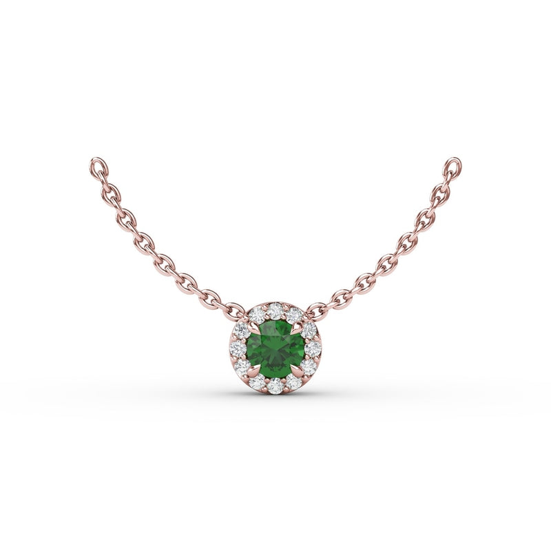 Fana Classic Emerald and Diamond Pendant Necklace