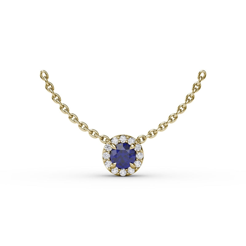 Fana Classic Sapphire and Diamond Pendant Necklace