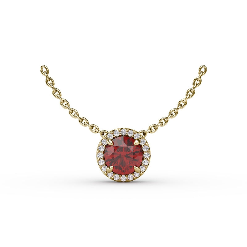 Fana Classic Ruby and Diamond Pendant Necklace