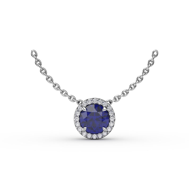 Fana Classic Sapphire and Diamond Pendant Necklace