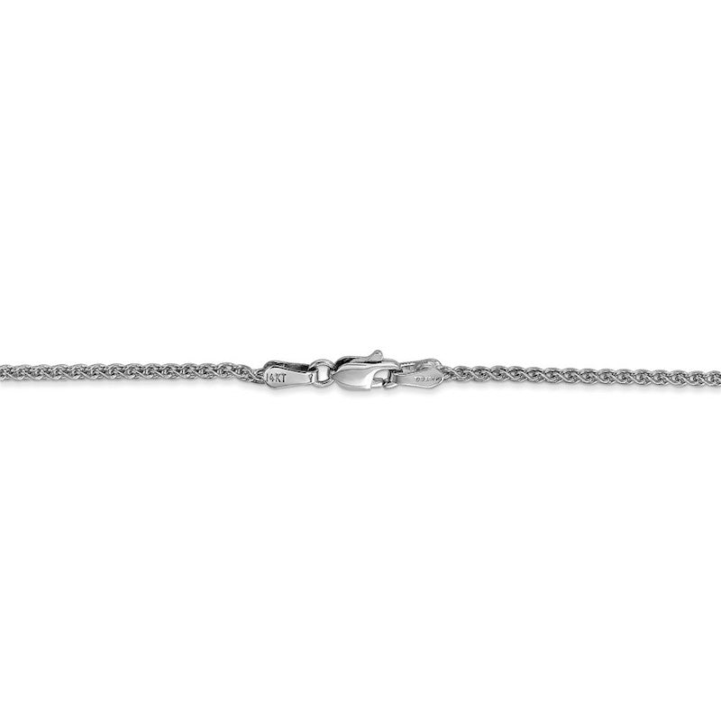 Quality Gold 14k White Gold 1.65mm Solid Polished Spiga Chain Anklet