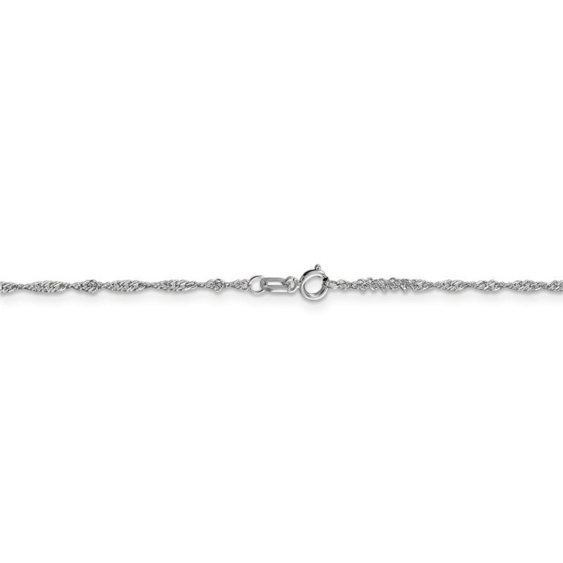 Quality Gold 14k White Gold 1.4mm Singapore Chain Anklet