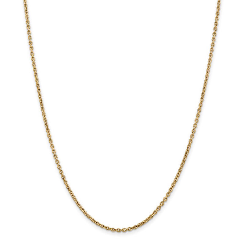 Quality Gold 14k 2.2mm Solid Polished Cable Chain Anklet