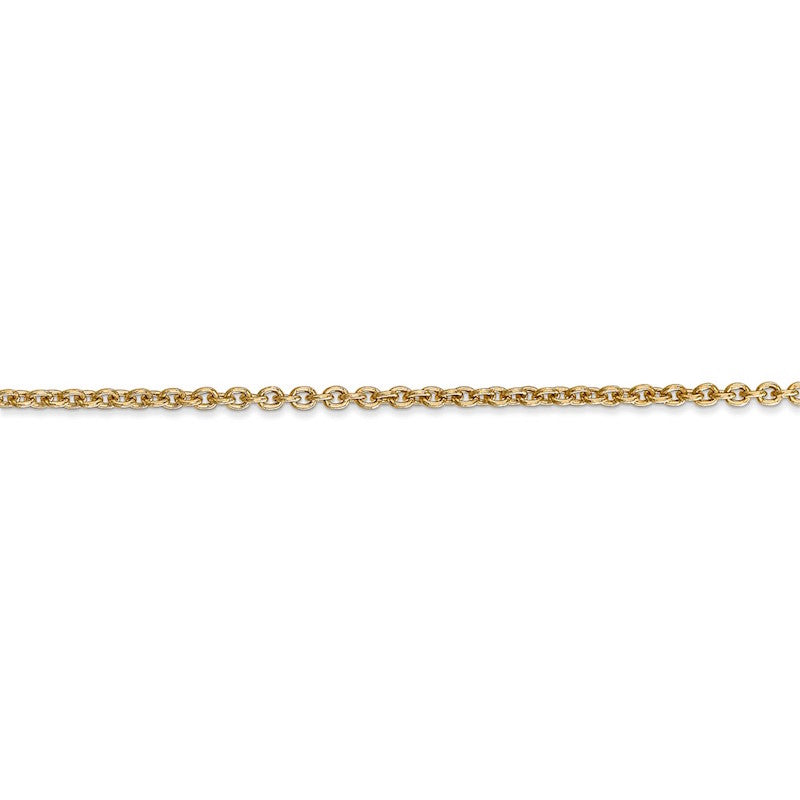 Quality Gold 14k 2.2mm Solid Polished Cable Chain Anklet