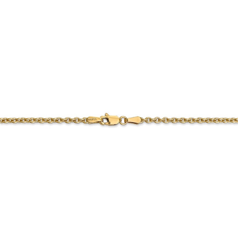 Quality Gold 14k 2.2mm Solid Polished Cable Chain Anklet