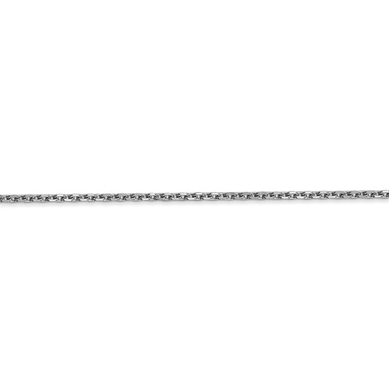 Quality Gold 14k White Gold Solid Diamond-cut Cable Chain Anklet