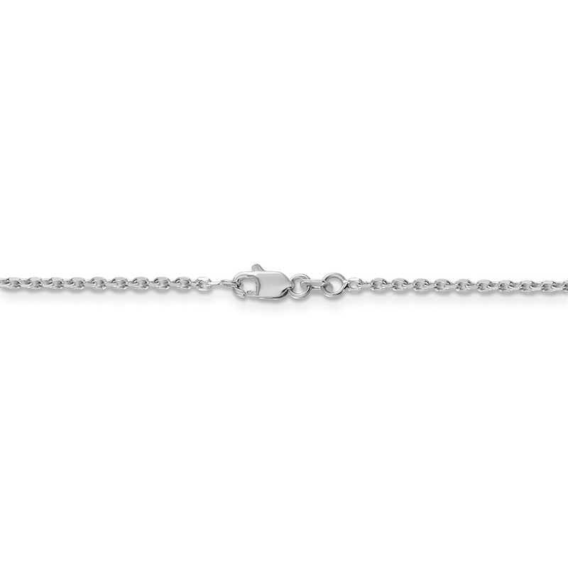 Quality Gold 14k White Gold Solid Diamond-cut Cable Chain Anklet
