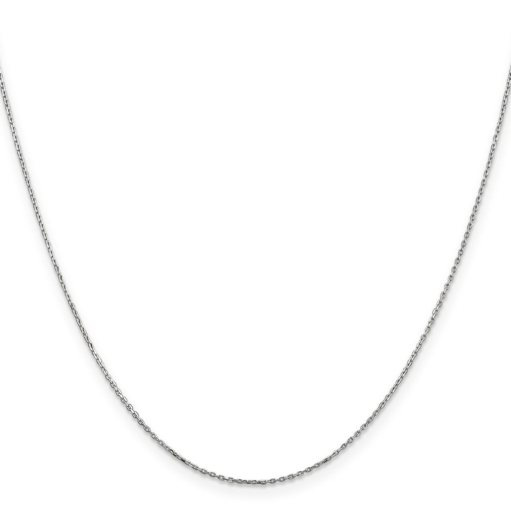 Quality Gold 14K White Gold 16 inch .8mm Diamond-cut Cable with Lobster Clasp Chain