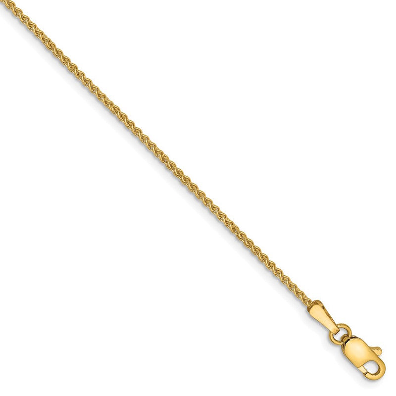 Quality Gold 14k 1.25mm Spiga Chain Anklet