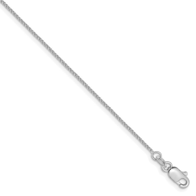 Quality Gold 14k White Gold .8mm Spiga Chain Anklet