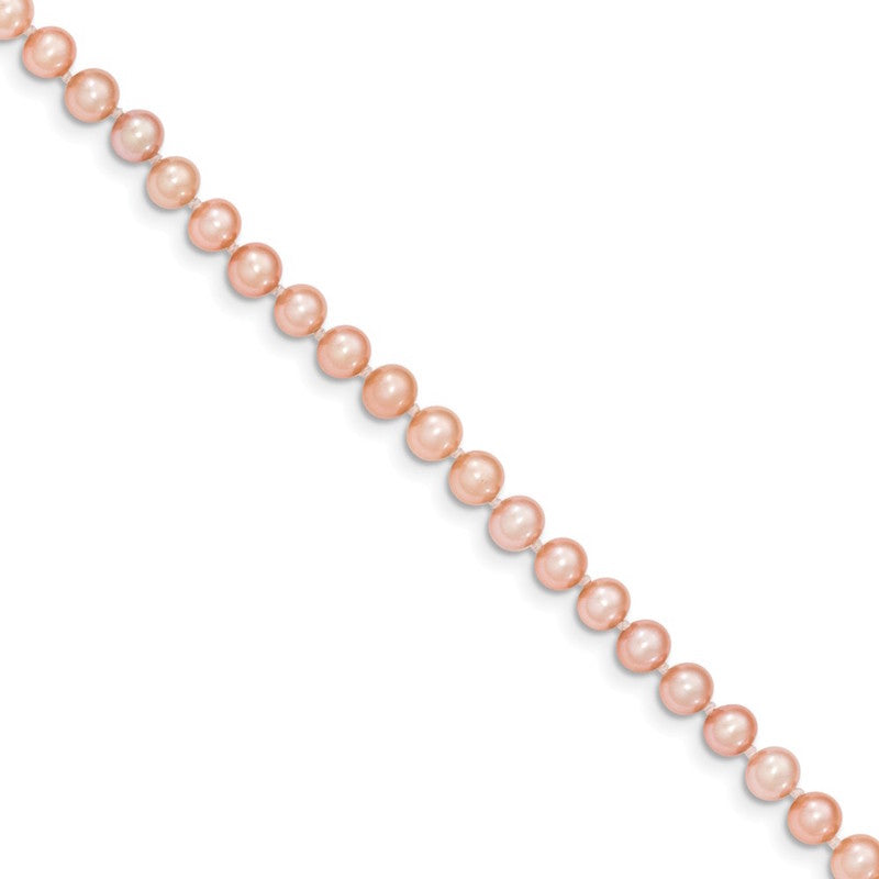 Quality Gold 14k Pink Near Round Freshwater Cultured Pearl Bracelet