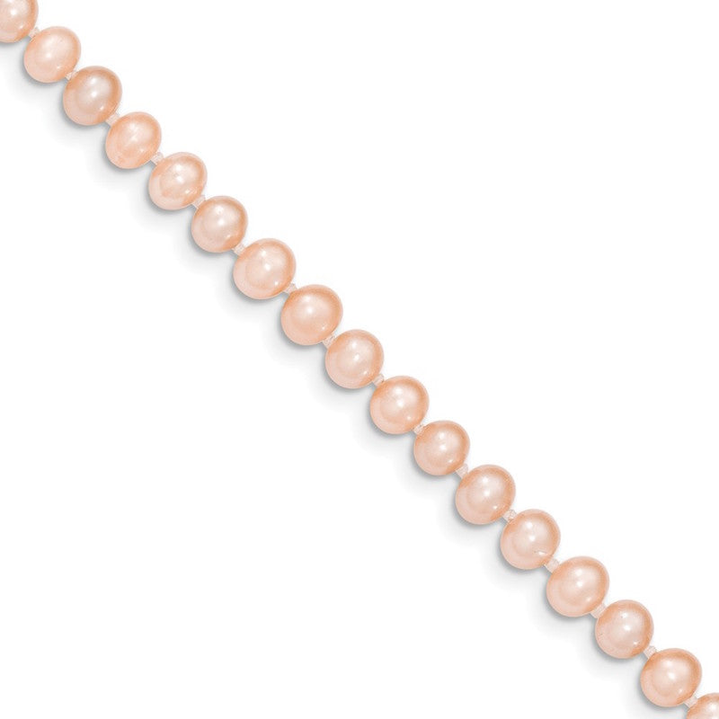 Quality Gold 14k Pink Near Round Freshwater Cultured Pearl Bracelet