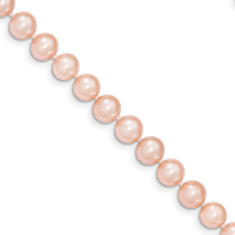 Quality Gold 14k Pink Near Round Freshwater Cultured Pearl Bracelet