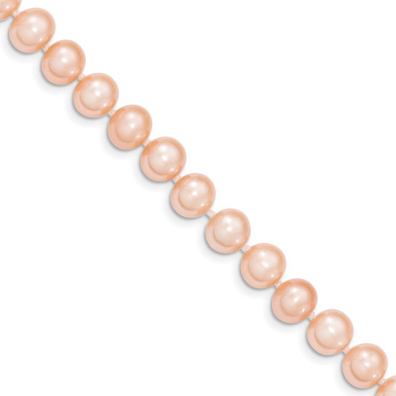 Quality Gold 14k Pink Near Round Freshwater Cultured Pearl Bracelet
