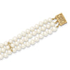 Quality Gold 14k White Near Round FW Cultured Pearl 3-strand Bracelet