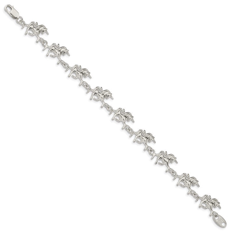 Quality Gold Sterling Silver Unicorns Bracelet