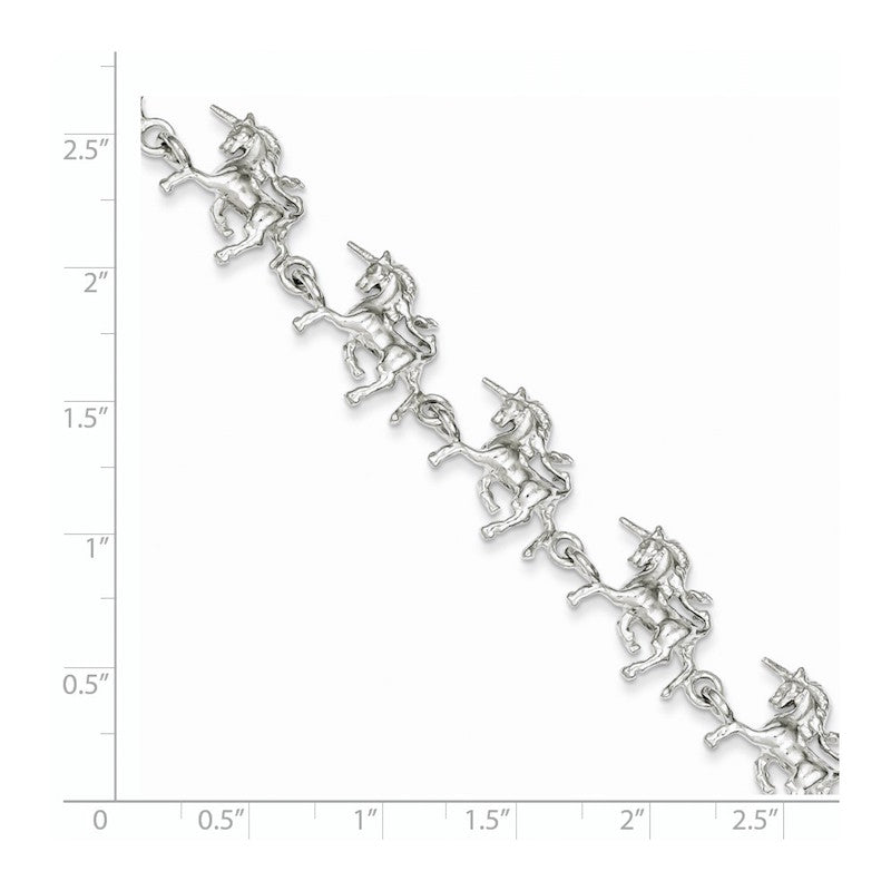 Quality Gold Sterling Silver Unicorns Bracelet