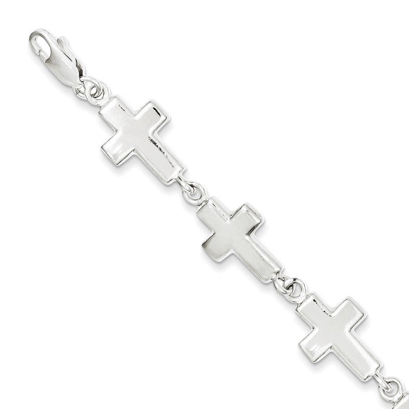 Quality Gold Sterling Silver Crosses Bracelet