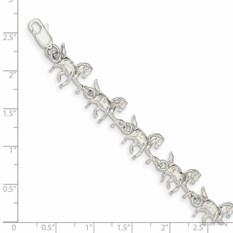 Quality Gold Sterling Silver Horses Bracelet