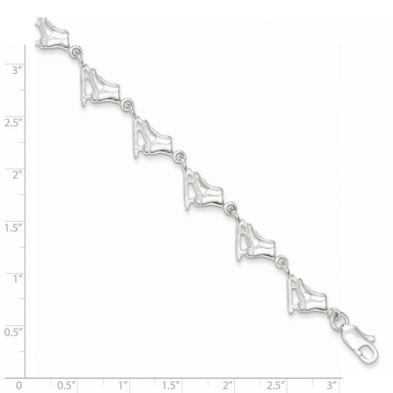 Quality Gold Sterling Silver Ice Skate Bracelet