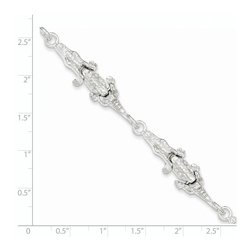 Quality Gold Sterling Silver Alligator Bracelet