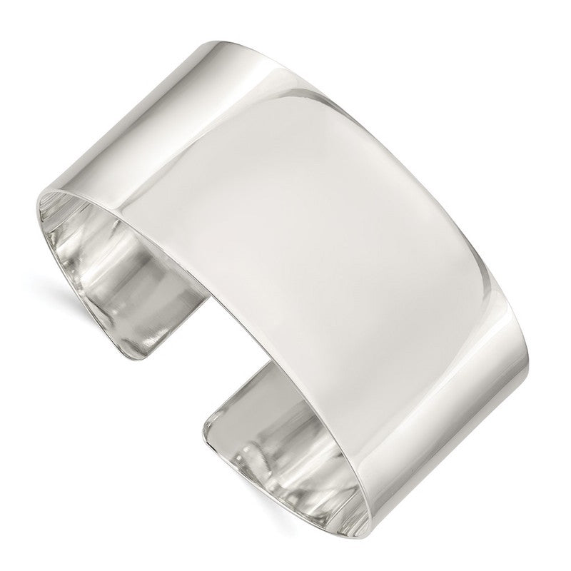 Quality Gold Sterling Silver 30mm Fancy Cuff Bangle Bracelet