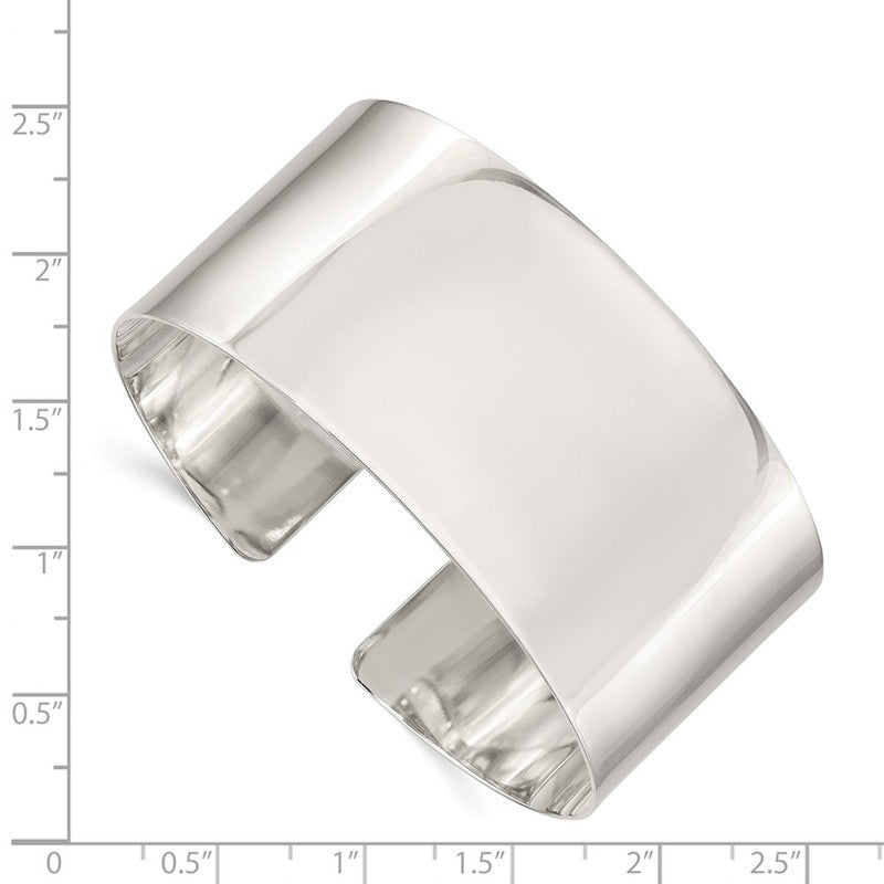 Quality Gold Sterling Silver 30mm Fancy Cuff Bangle Bracelet