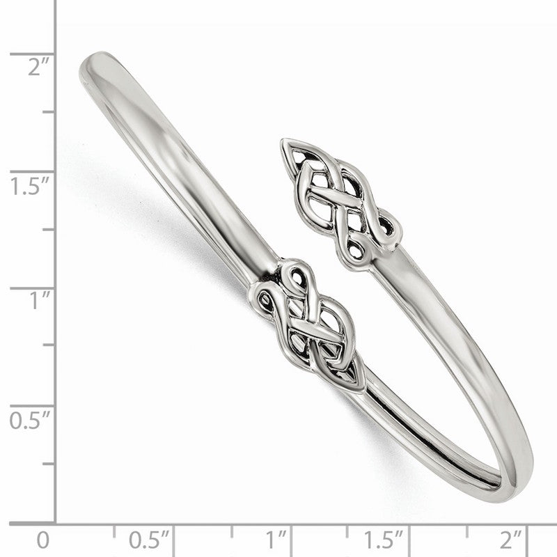 Quality Gold Sterling Silver Celtic Flexible Bangle Bracelet