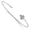 Quality Gold Sterling Silver Rhodium-plated Leaf Slip-on Cuff Bangle Bracelet