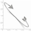 Quality Gold Sterling Silver Rhodium-plated CZ Arrow Slip-on Cuff Bangle Bracelet