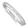 Quality Gold Sterling Silver Rhodium-plated 7mm Fancy Hinged Bangle Bracelet