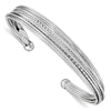 Quality Gold Sterling Silver Rhodium-plated 14mm Polished Round Cuff Bangle Bracelet