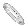 Quality Gold Sterling Silver Rhodium-plated 9.5mm Fancy Hinged Bangle Bracelet