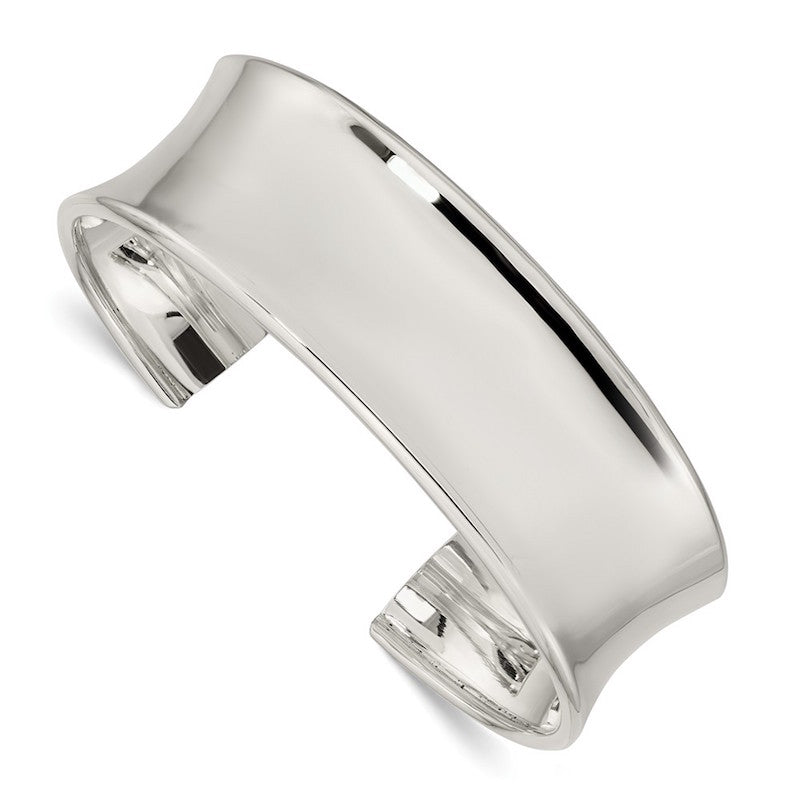 Quality Gold Sterling Silver 20mm Cuff Bangle Bracelet