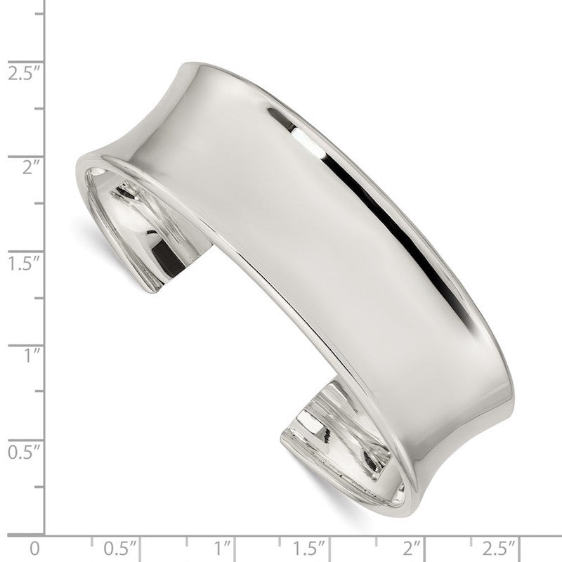 Quality Gold Sterling Silver 20mm Cuff Bangle Bracelet