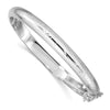 Quality Gold Sterling Silver Rhodium-plated 7mm Hinged Bangle Bracelet