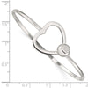 Quality Gold Sterling Silver Heart Bangle Bracelet