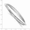 Quality Gold Sterling Silver Rhodium Twisted Textured Intertwined Bangle Bracelet