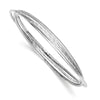 Quality Gold Sterling Silver Rhodium Twisted Textured Intertwined Bangle Bracelet