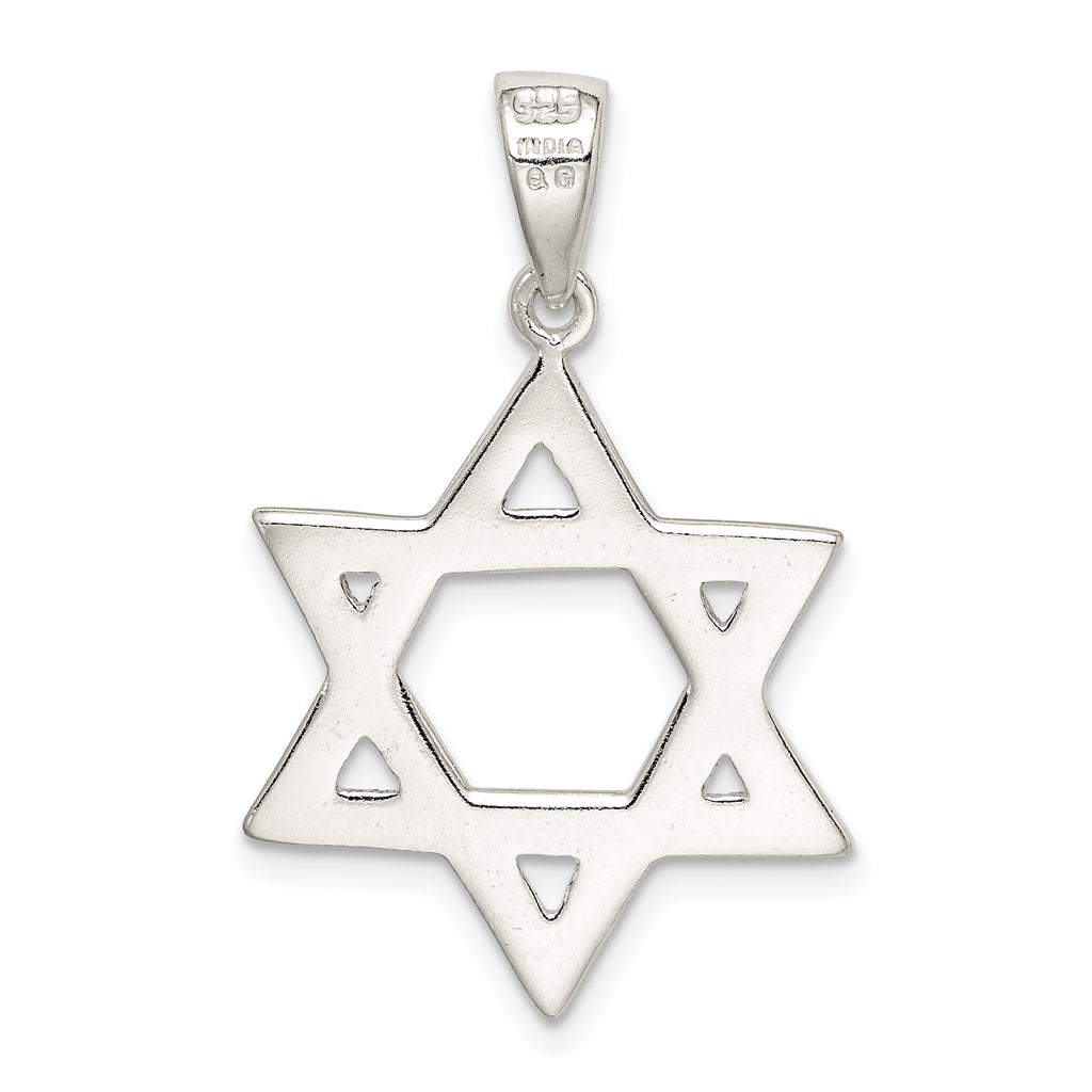 Quality Gold Sterling Silver Polished Star of David Pendant