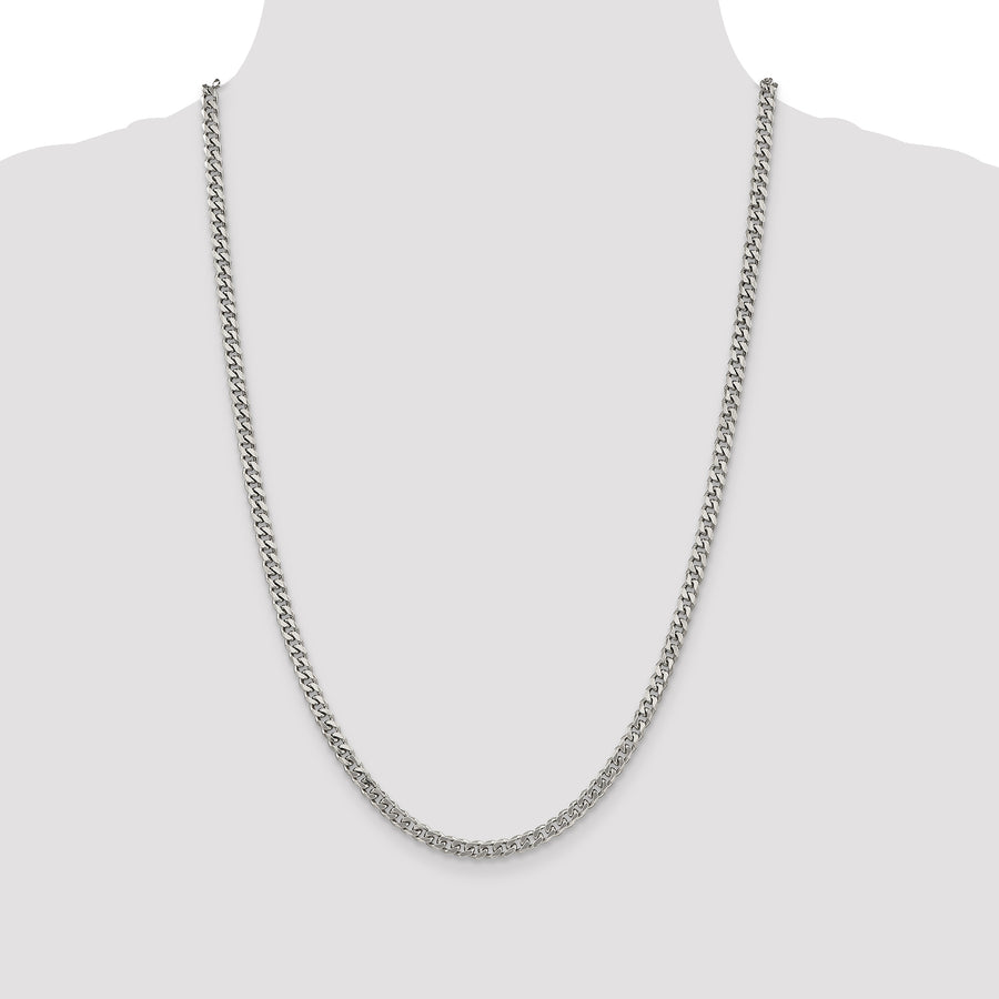 Quality Gold Sterling Silver Rhodium-plated 4.5mm Curb Chain