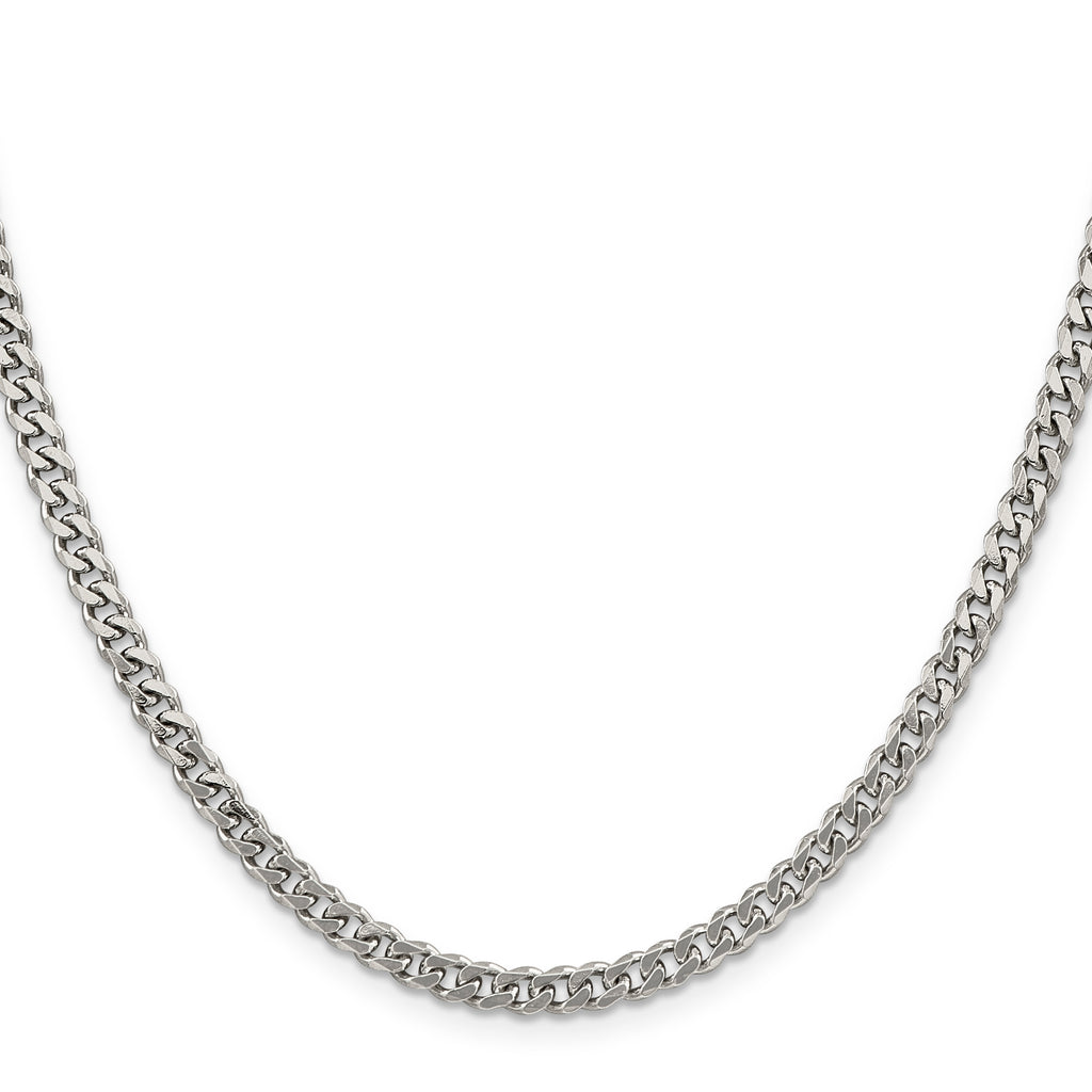 Quality Gold Sterling Silver Rhodium-plated 4.5mm Curb Chain