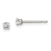 Quality Gold Sterling Silver 2.5mm Round Snap Set CZ Stud Earrings