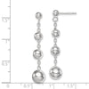 Quality Gold Sterling Silver Rhodium-plated Polished Beaded Post Dangle Earrings