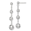 Quality Gold Sterling Silver Rhodium-plated Polished Beaded Post Dangle Earrings