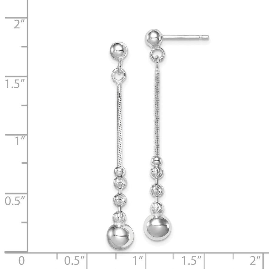 Quality Gold Sterling Silver Rhodium-plated Polished Beads Post Dangle Earrings